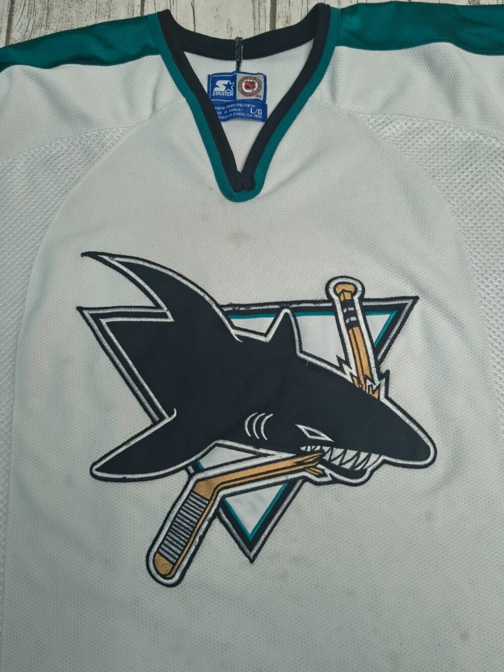 Vintage 1990's San Jose Sharks Starter Jersey NHL Size Large - Picture 4 of 10